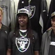Akintunde Ahmad (center) with Oakland Raiders General Manager Reggie McKenzie (left) and Hall of Famer Willie Brown.
ABC 7 News Screenshot
